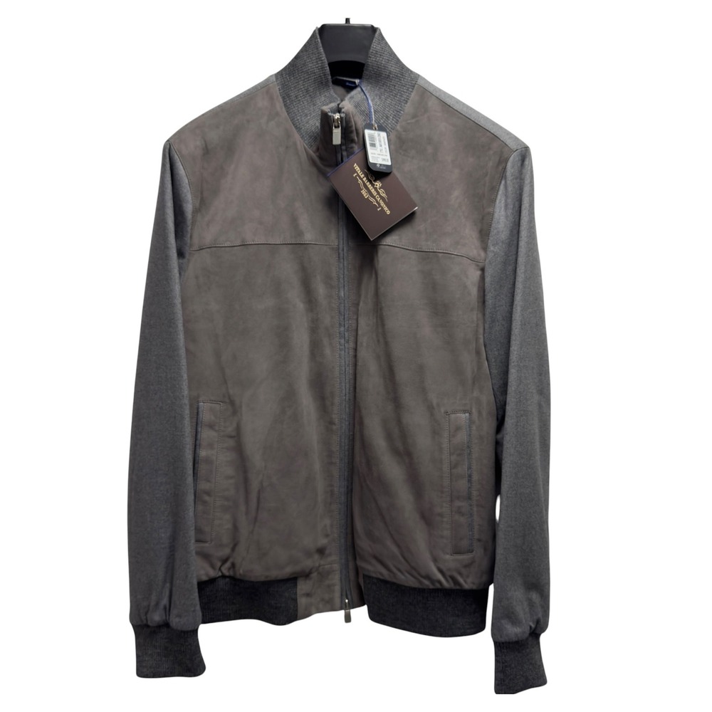 Johnnie-O Top Shelf NEW $998 Men's Medium Zuko Goatskin Suede Wool Bomber Jacket
